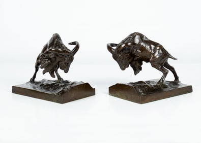 Anna Hyatt Huntington (1876-1973), Rocky Mountain Goat Bookends (Pair)