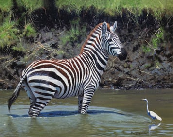 Pip McGarry (1955- ), Zebra and Egret, 2017