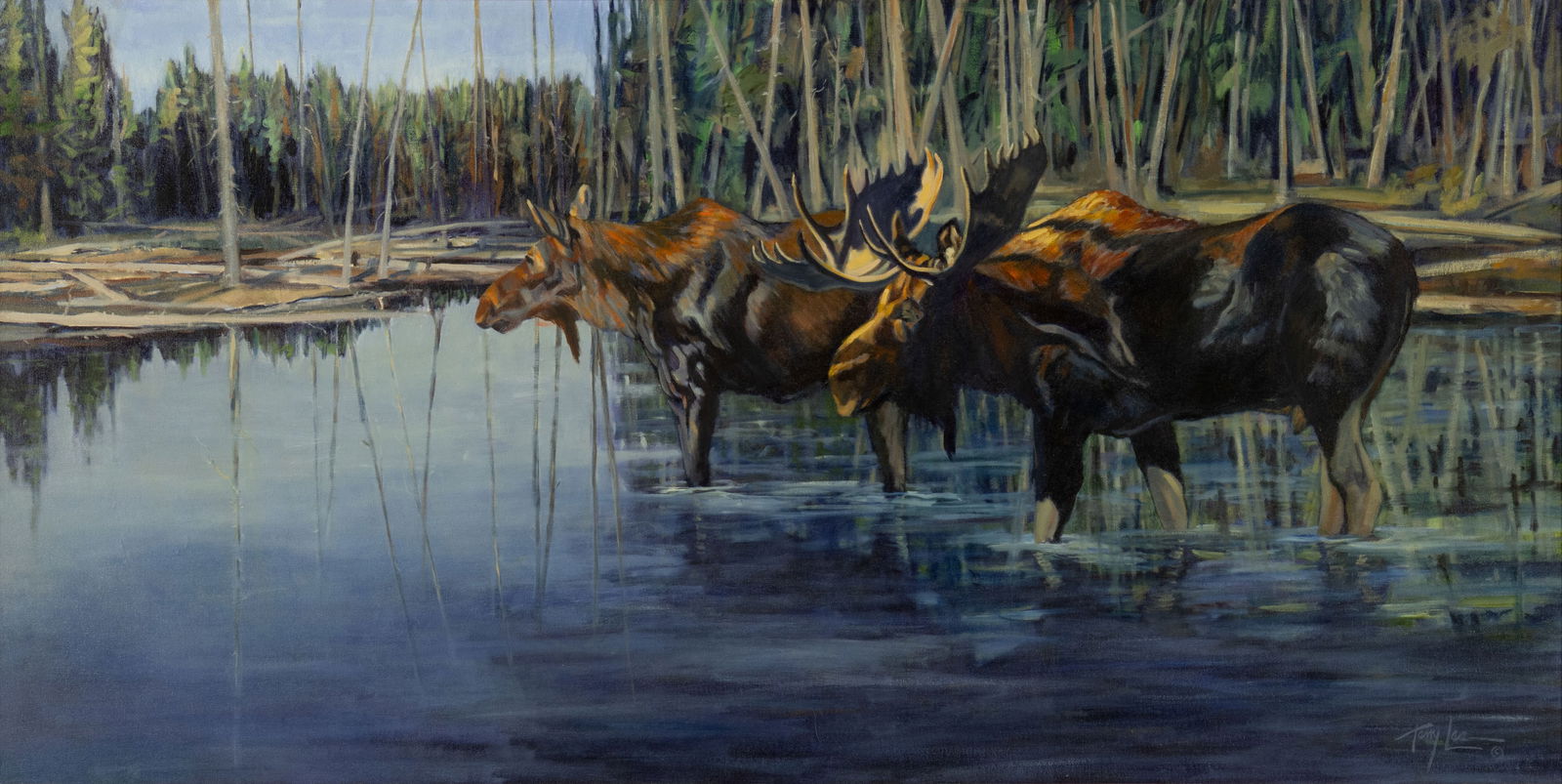 Terry Lee (1948- ), Great Northern Sanctuary, 1999: Terry Lee (1948- ), Great Northern Sanctuary, 1999 Medium: oil on canvas Dimensions (in.): 30 x 60 Framed Dimensions (in.): 35 1/2 x 65 1/4 x 1 7/8 Signature signed lower right: Terry Lee © verso: da