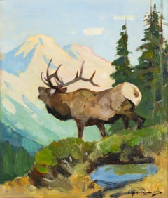 Carl Rungius (1869-1959), Elk in the High Country, c. 1936