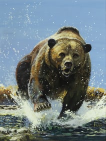 Bob Kuhn (1920-2007), Grizzly Illustration