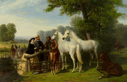 William Hahn (1829-1887), Admiring the Horses, 1867