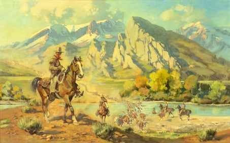 Harold Hopkinson (1918-2000), Cattle Drive, 1973