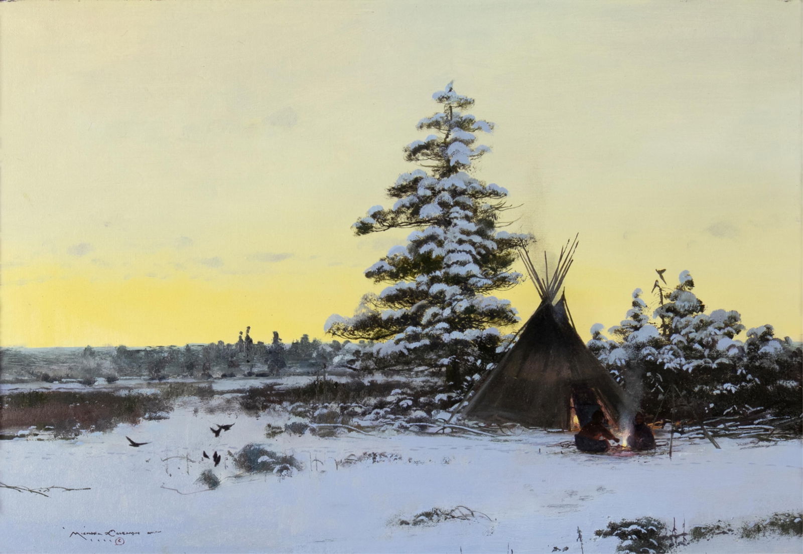 Michael Coleman, American b.1946, Winter Camp (1 of 3)