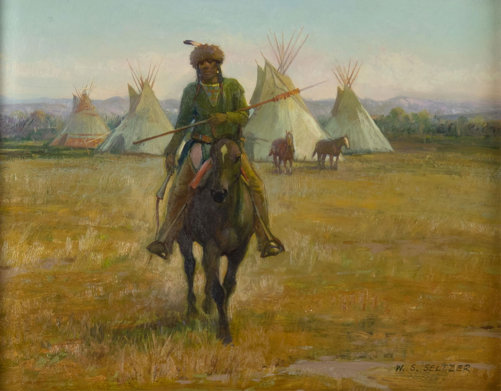 W. Steve Seltzer, b.1945, Untitled (Indian Camp Scout) (1 of 3)