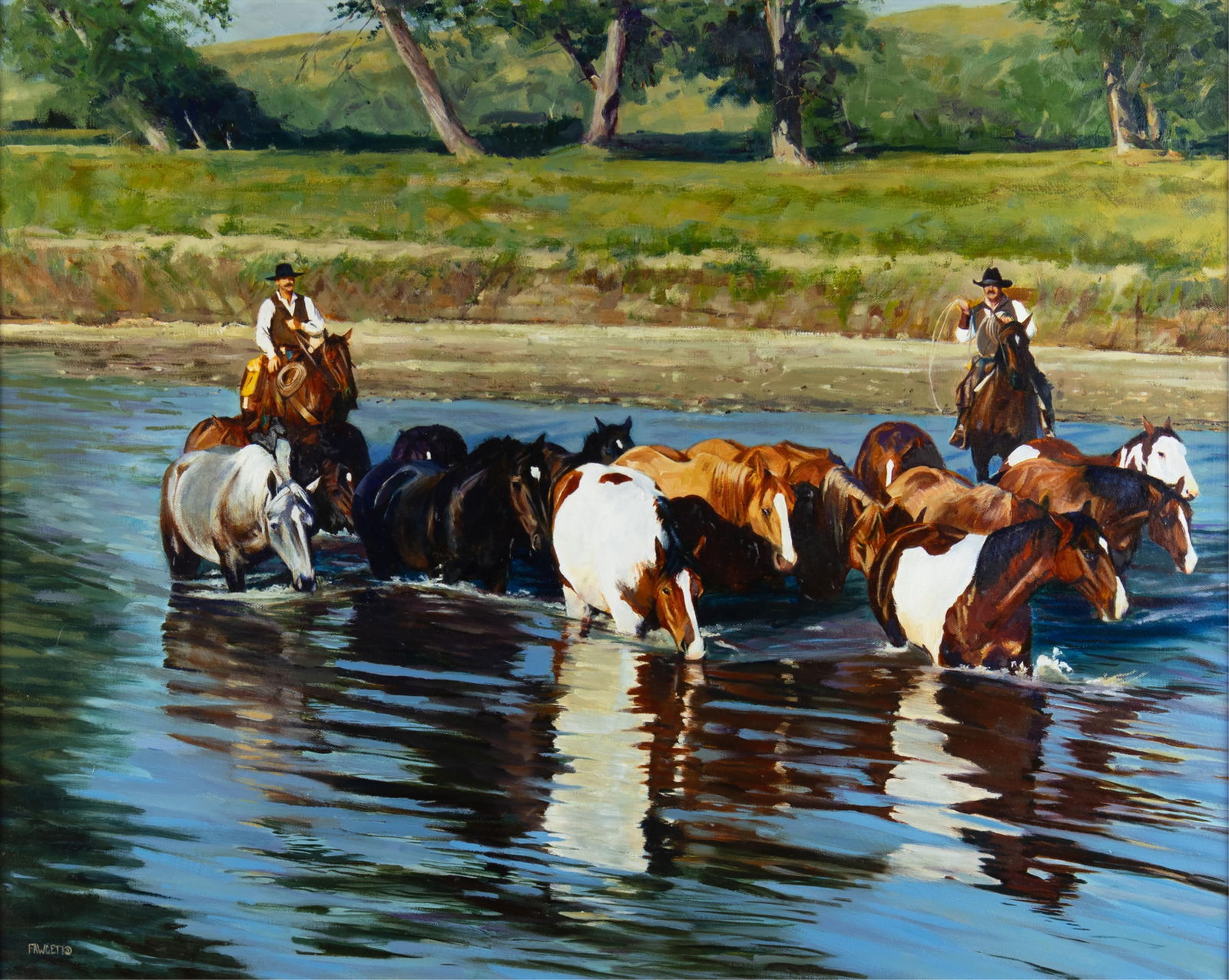 John Fawcett, b.1952, Crossin' the Cheyenne, 2001 (1 of 3)