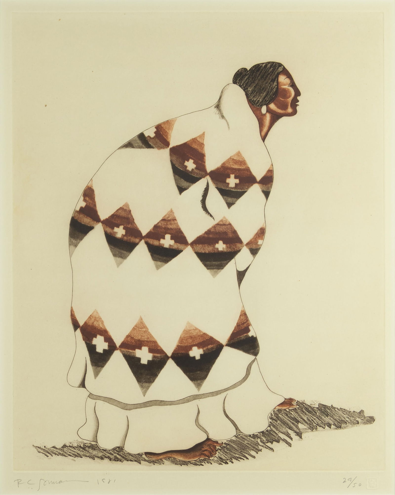 R.C. Gorman, 1931-2005, Woman with Pendleton St. I, 1981 (1 of 3)