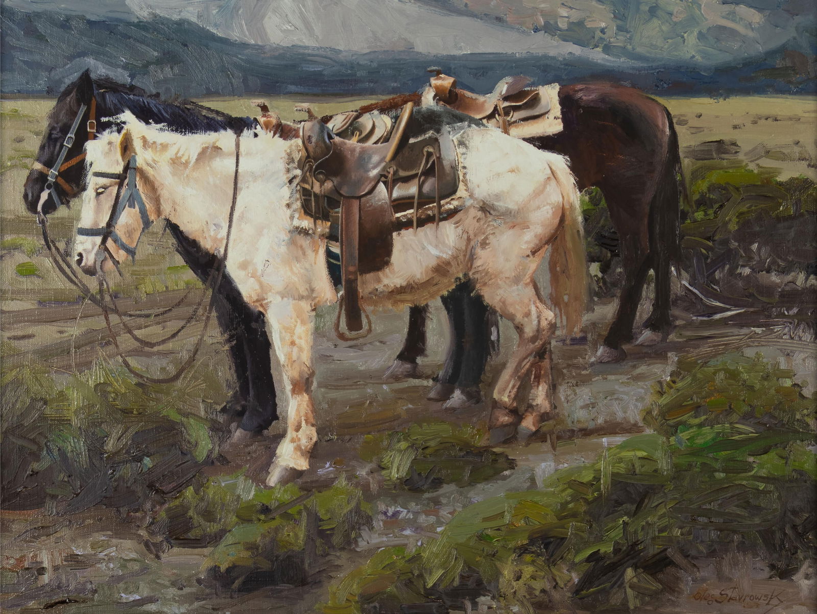 Oleg Stavrowsky, Austin, TX 1927-2020, White Horse & Friends (1 of 3)