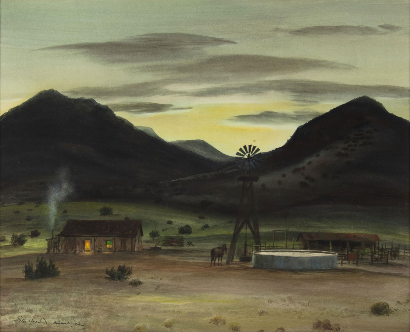 Peter Hurd, American 1904-1984, Before Sunrise (1 of 3)