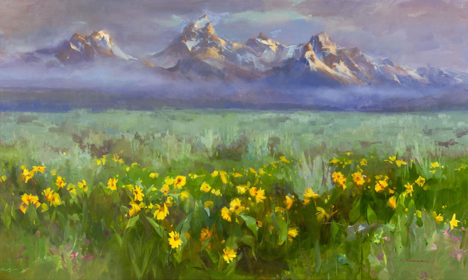 Kathryn Mapes Turner, b.1971, The Valley in Full Bloom: Kathryn Mapes Turnerb.1971The Valley in Full Bloomoil on canvassigned lower right: K Turner36 x 60 in., Frame: 41 x 65 x 2 in. Provenance:From a Private Collection