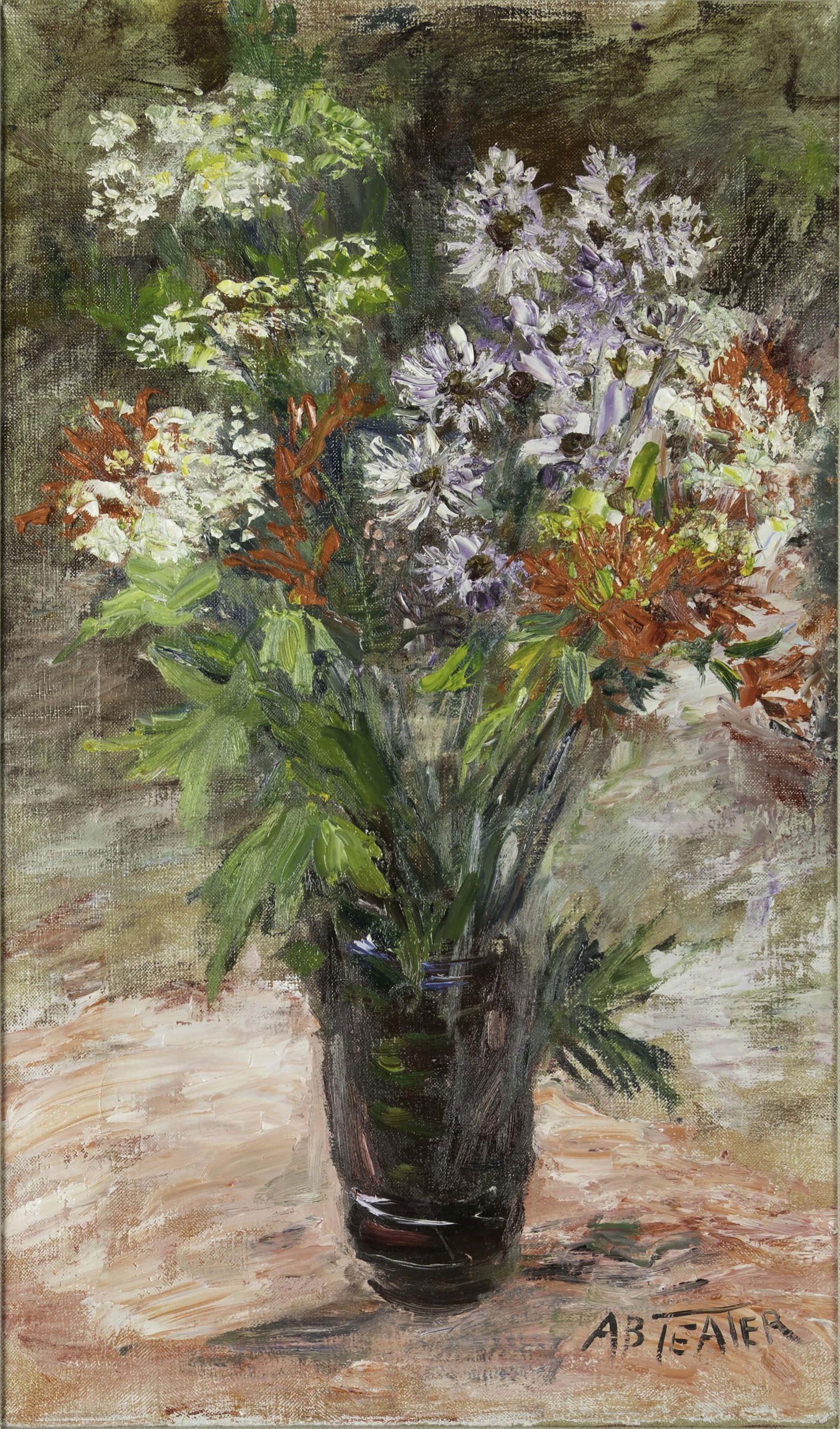 Archie Boyd Teater, 1901-1978, Mixed Flowers in Dark Vase (1 of 3)
