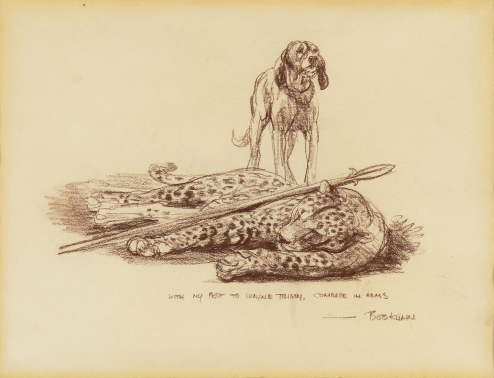 Bob Kuhn, 1920-2007, Hound Over Cheetah (1 of 3)