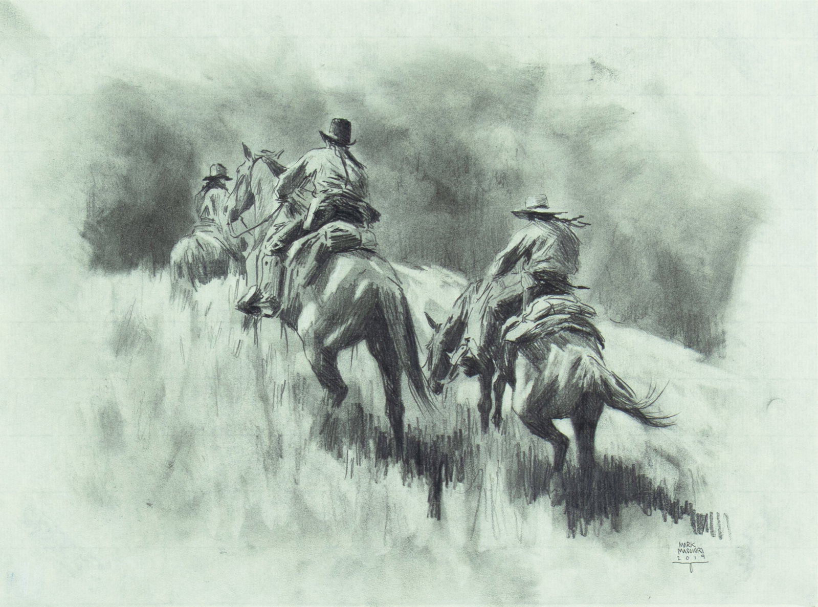 Mark Maggiori, The Ascent, 2019: Mark Maggiori b.1977 The Ascent, 2019 graphite on paper signed and dated lower right: MARK MAGGIORI 2019 10 1/2 x 14 in., Frame: 18 3/4 x 22 3/4 x 1 1/4 in. Provenance: From a Private Collection