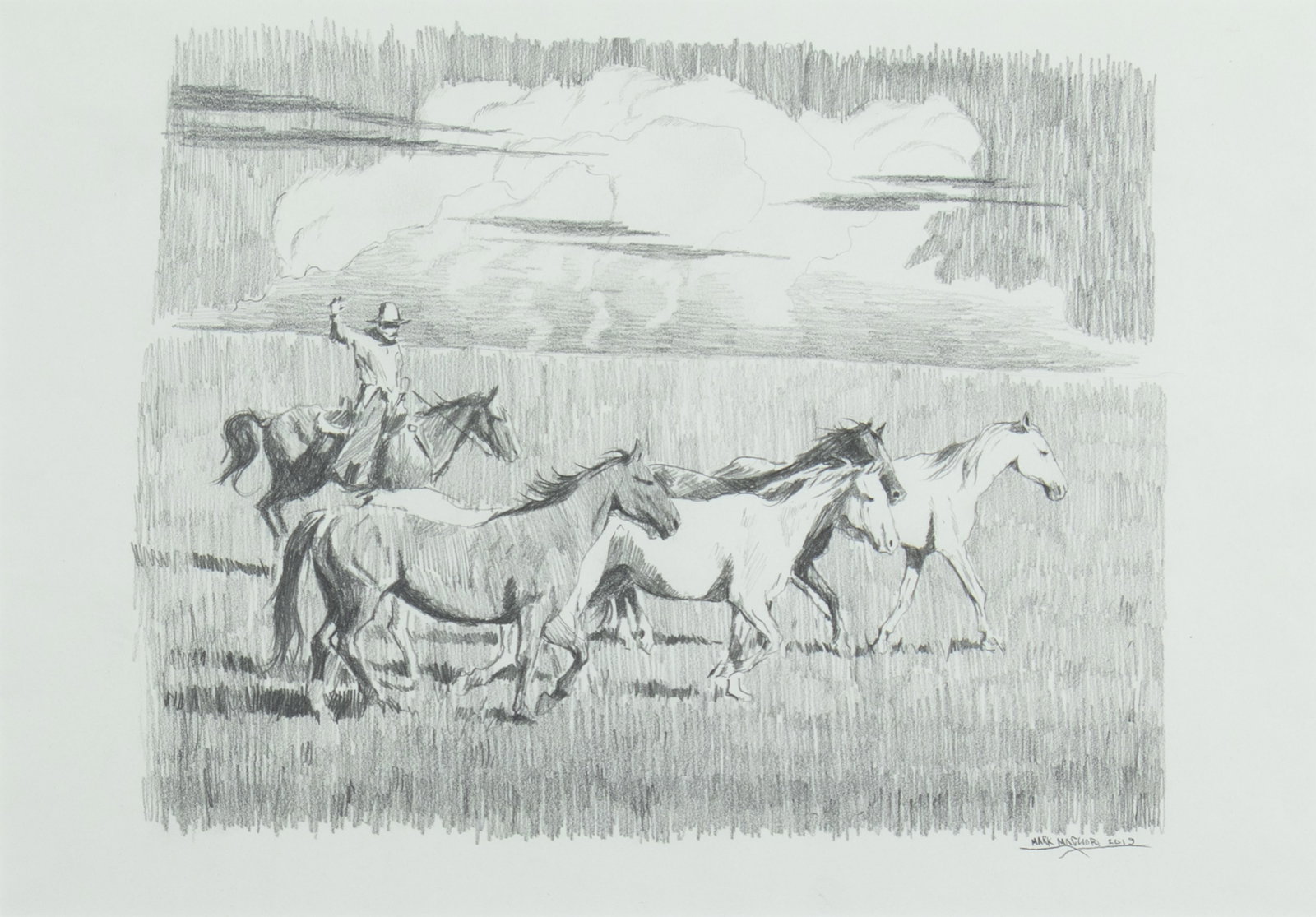 Mark Maggiori, Six Lane Highway, 2019: Mark Maggiori b.1977 Six Lane Highway, 2019 graphite on paper signed and dated lower right: MARK MAGGIORI 2019 10 1/2 x 15 in., Frame: 18 5/8 x 23 1/8 x 1 in. Provenance: From a Private Collection