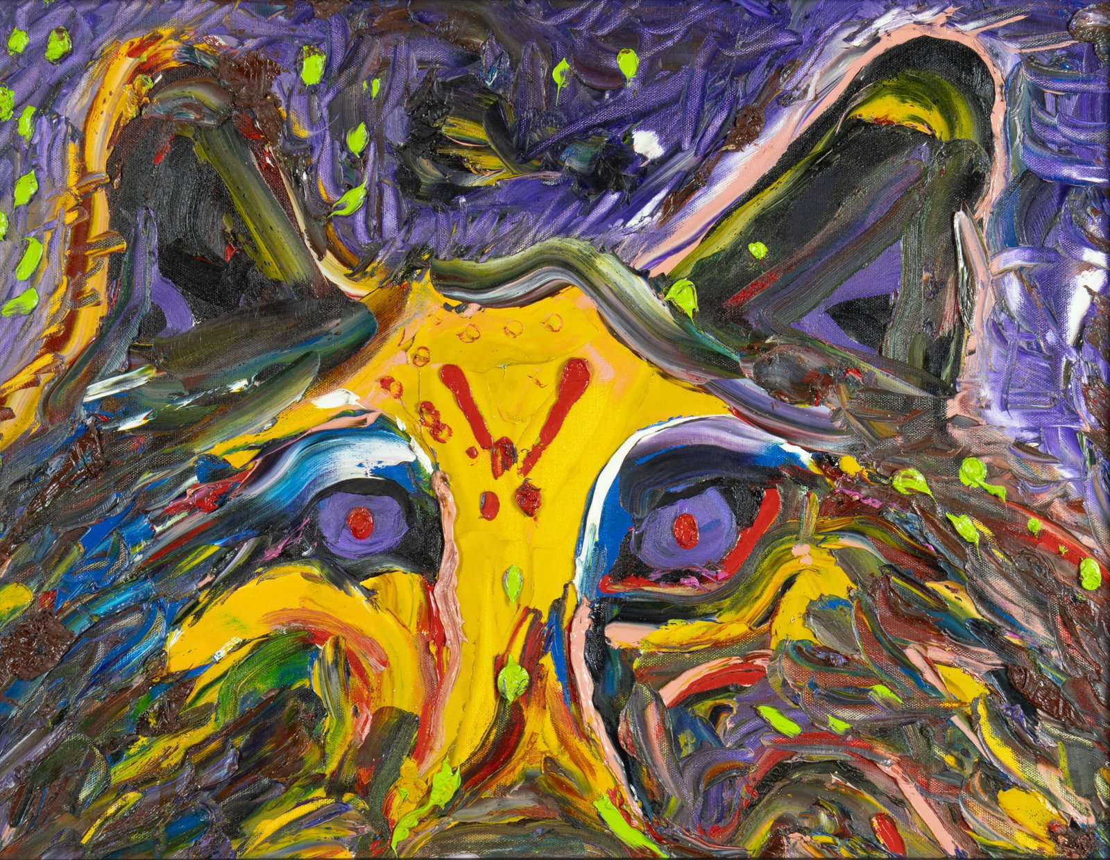 Billy Soza Warsoldier, There Is Life in Survival, 1994: Billy Soza Warsoldier Cahuilla/Apache, 1949-2014 There Is Life in Survival, 1994 oil on canvas verso: signed, dated and titled 17 1/2 x 23 1/2 in., Frame: 20 3/4 x 26 3/4 x 1 3/4 in. Provenance: