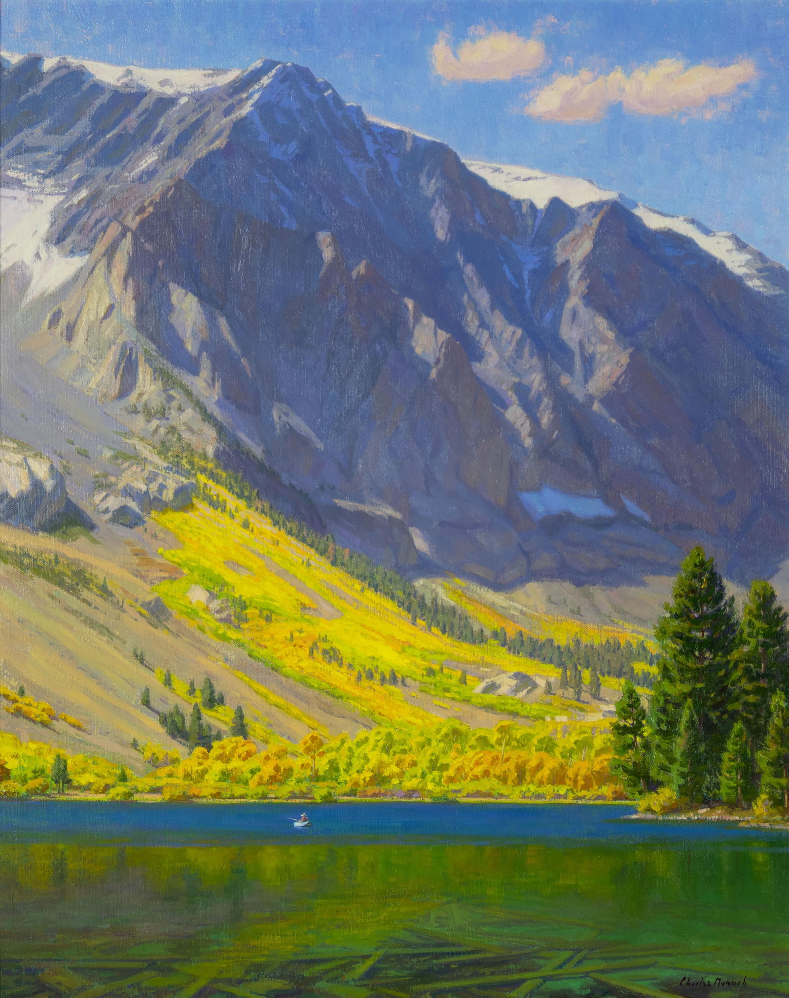 Charles Muench, Solitude and Respite, Eastern Sierra: Charles Muench b.1966 Solitude and Respite, Eastern Sierra oil on canvas signed lower right: Charles Muench verso: signed and titled 30 x 24 in., Frame: 35 1/2 x 29 1/2 x 2 in. Provenance: From the