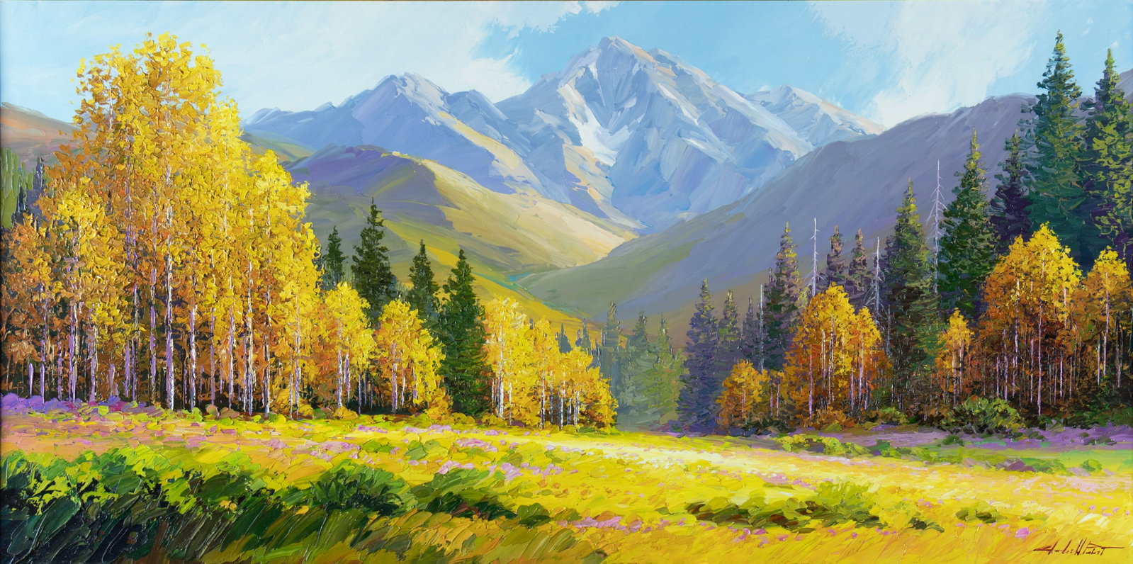 Charles Pabst, Heaven's View: Charles Pabst b.1950 Heaven's View oil on canvas signed lower right: Charles H. Pabst 24 x 48 in., Frame: 32 1/4 x 56 1/2 x 1 1/2 in. Provenance: From a Private Collection