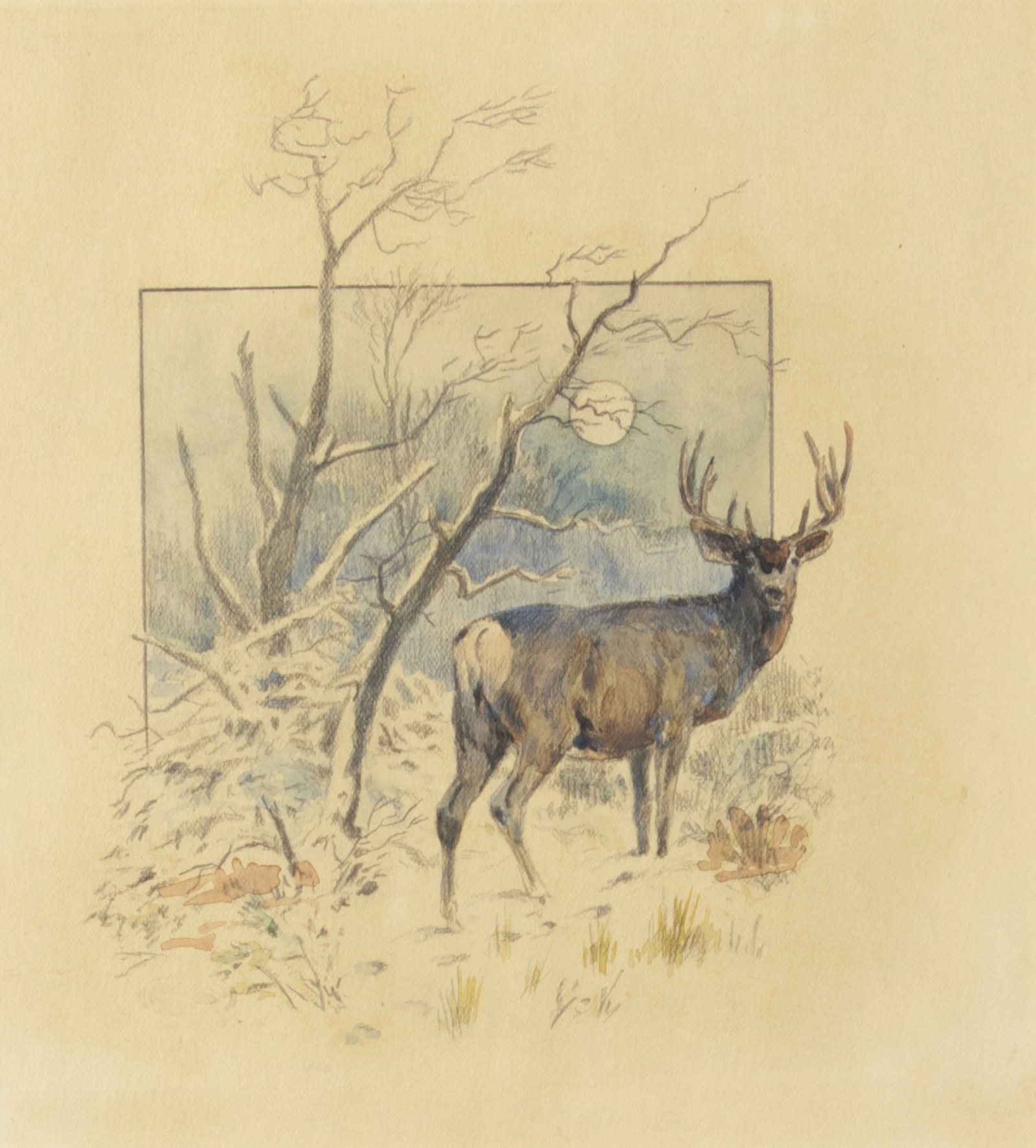 Olaf Carl Seltzer, Buck Deer Vignette (1 of 3)