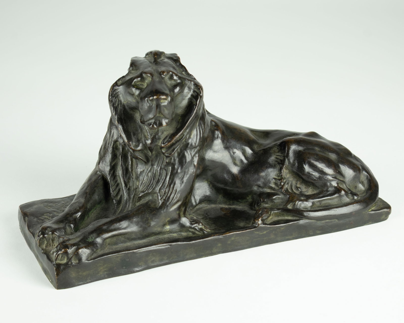 Paul Wayland Bartlett, Reclining Lion, c. 1892-1893: Paul Wayland Bartlett 1865-1925 Reclining Lion, c. 1892-1893 bronze inscribed: Bartlett P.W inscribed: J. Arthur Limerick Co. Founders Baltimore modeled c. 1892-1893 cast after 1900 5 1/2 x