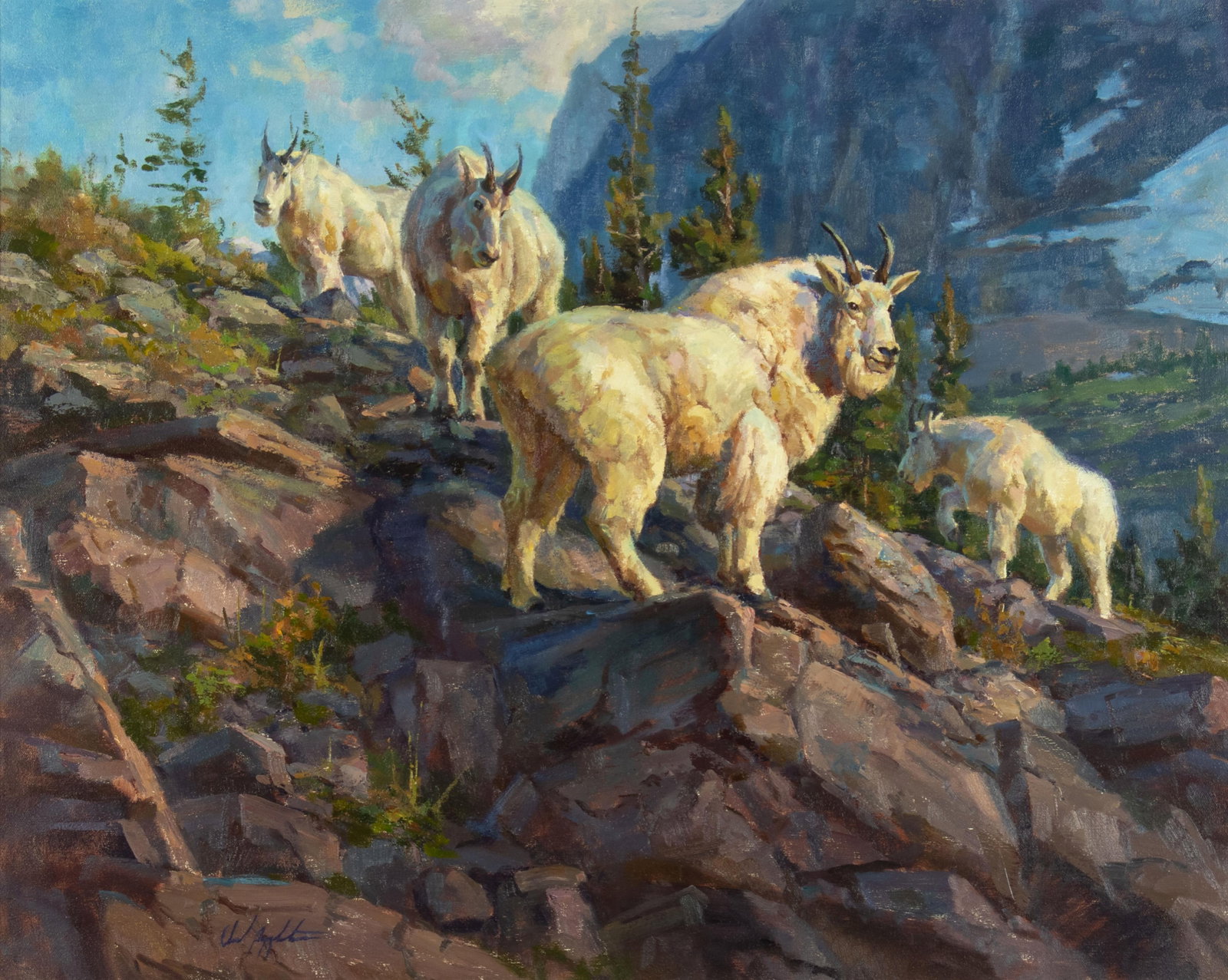 Chad Poppleton, The Crowd at the Top, 2014: Chad Poppleton b.1976 The Crowd at the Top, 2014 oil on canvas signed lower left: Chad Poppleton verso: signed, dated and titled 24 x 30 in., Frame: 32 3/8 x 38 3/8 x 2 in. Provenance: From