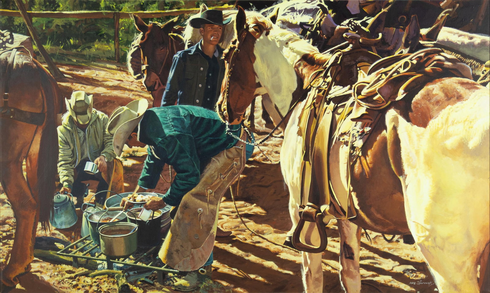 Oleg Stavrowsky, Come and Get It: Oleg Stavrowsky 1927-2020 Come and Get It oil on canvas signed lower right: Oleg Stavrowsky verso: titled and signed 36 x 60 in., Frame: 45 x 69 x 3 1/2 in. Provenance: From a Private Collection