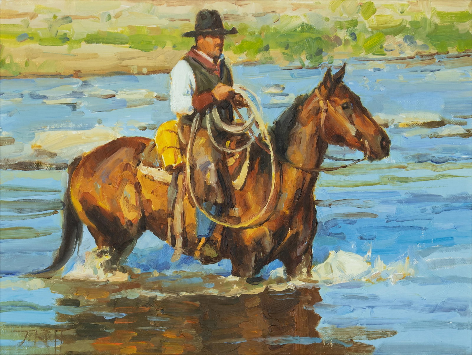 Jason Rich, Cheyenne Deep, 2004: Jason Rich b.1971 Cheyenne Deep, 2004 oil on canvas signed lower left: J.RICH verso: titled, dated and signed 12 x 16 in., Frame: 20 1/4 x 24 1/4 x 1 3/4 in. Provenance: From a Private Collection