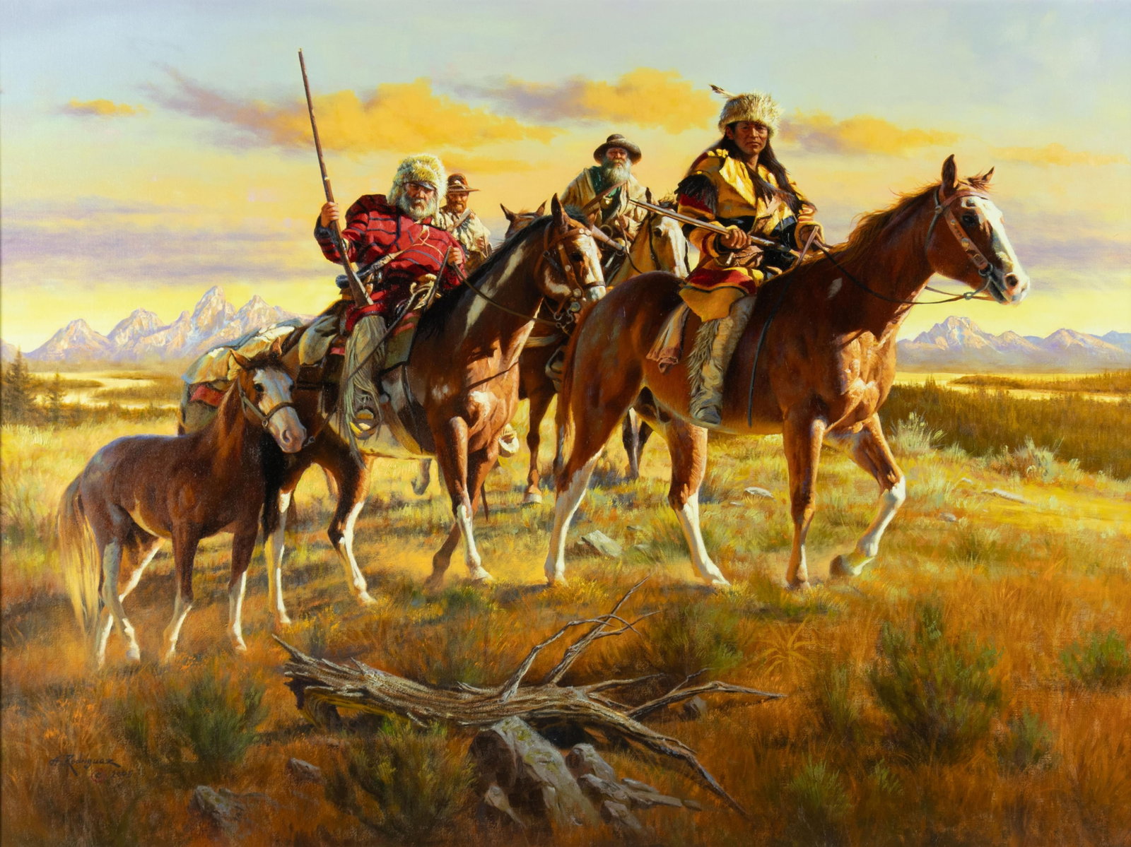 Alfredo Rodriguez, The Traders, 2005: Alfredo Rodriguez b.1954 The Traders, 2005 oil on canvas signed and dated lower left: A. Rodriguez © 2005 verso: titled, signed and dated 30 x 40 in., Frame: 41 x 50 7/8 x 2 1/4 in. Provenance: From