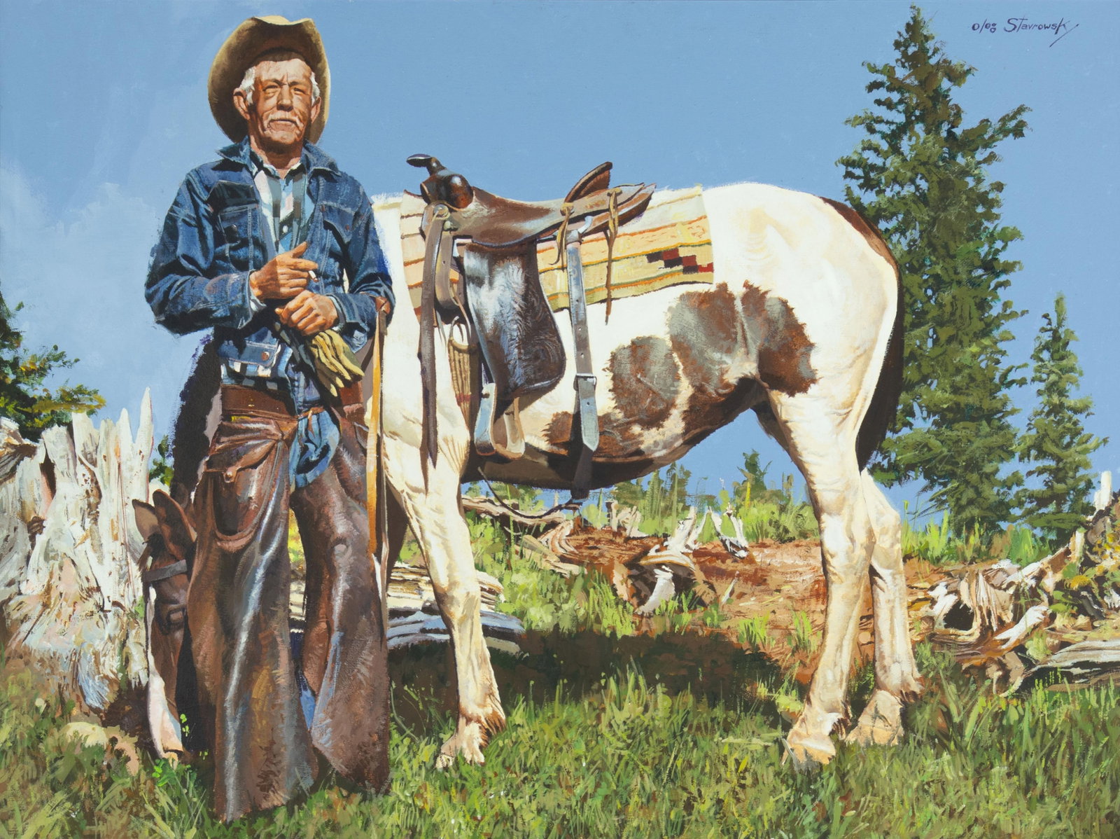Oleg Stavrowsky, Colorado Professional: Oleg Stavrowsky 1927-2020 Colorado Professional oil on canvas signed upper right: Oleg Stavrowsky verso: titled and signed 30 x 40 in., Frame: 40 1/2 x 50 1/2 x 2 in. Provenance: From a Private