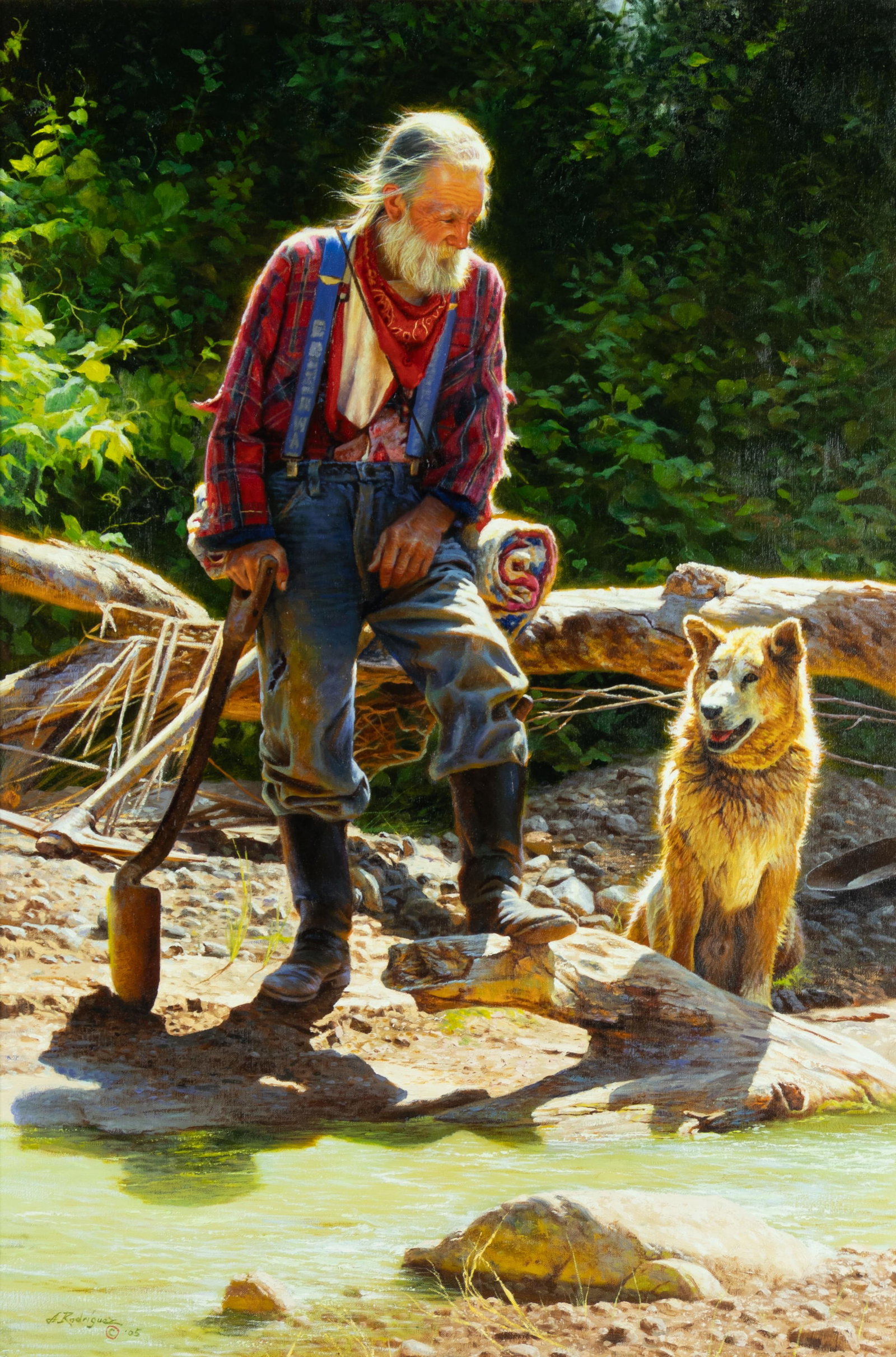 Alfredo Rodriguez, No Gold, Now What?, 2005: Alfredo Rodriguez b.1954 No Gold, Now What?, 2005 oil on canvas signed lower left: A. Rodriguez © '05 verso: titled, signed and dated 36 x 24 in., Frame: 48 7/8 x 34 7/8 x 2 in. Provenance: From