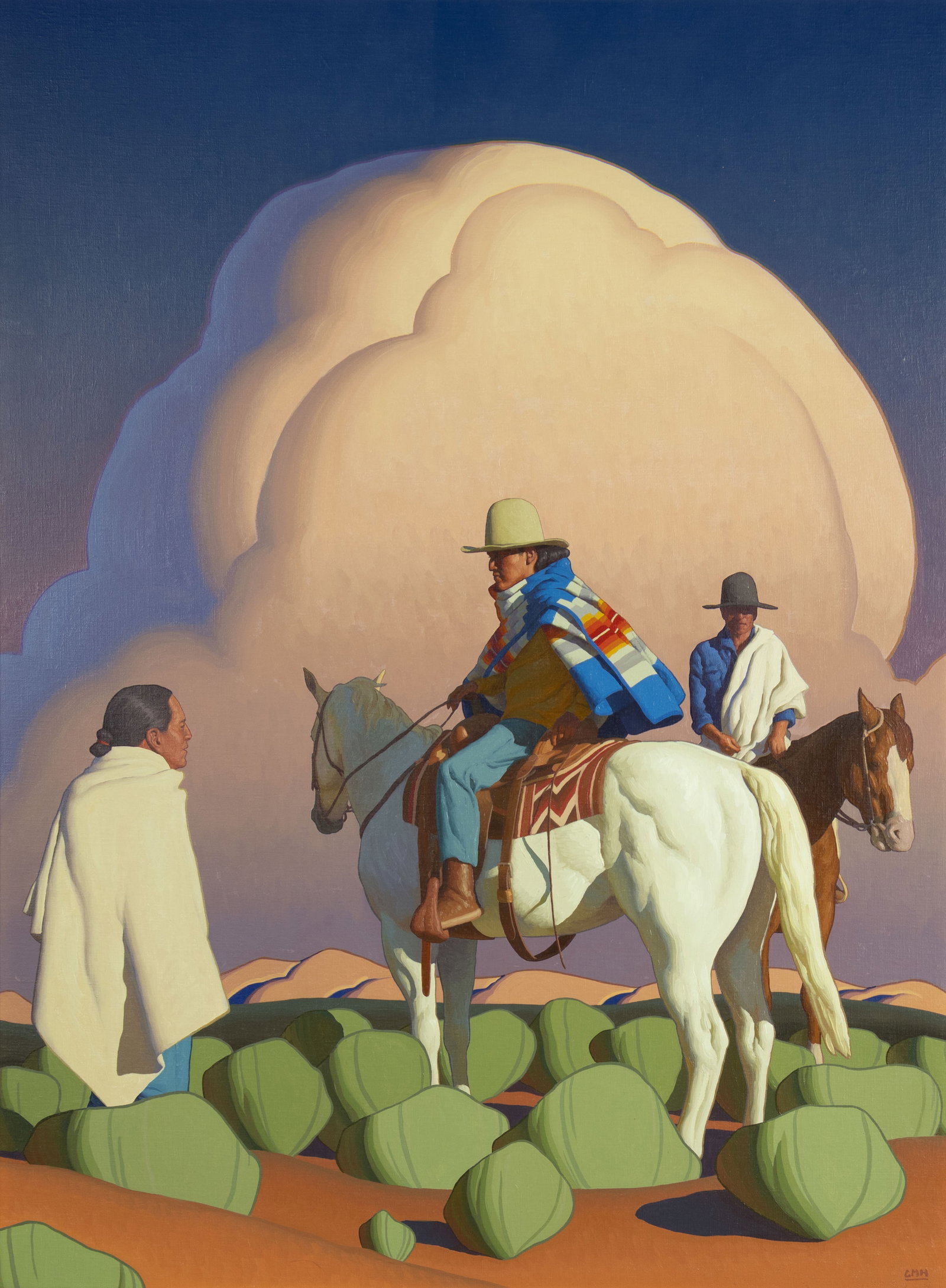 Logan Maxwell Hagege, The Call of the Canyon, 2019: Logan Maxwell Hagege b.1980 The Call of the Canyon, 2019 oil on linen mounted to board signed lower right: LMH verso: titled, signed and dated 43 x 32 in., Frame: 46 1/2 x 35 1/2 x 2 1/2 in. Pro