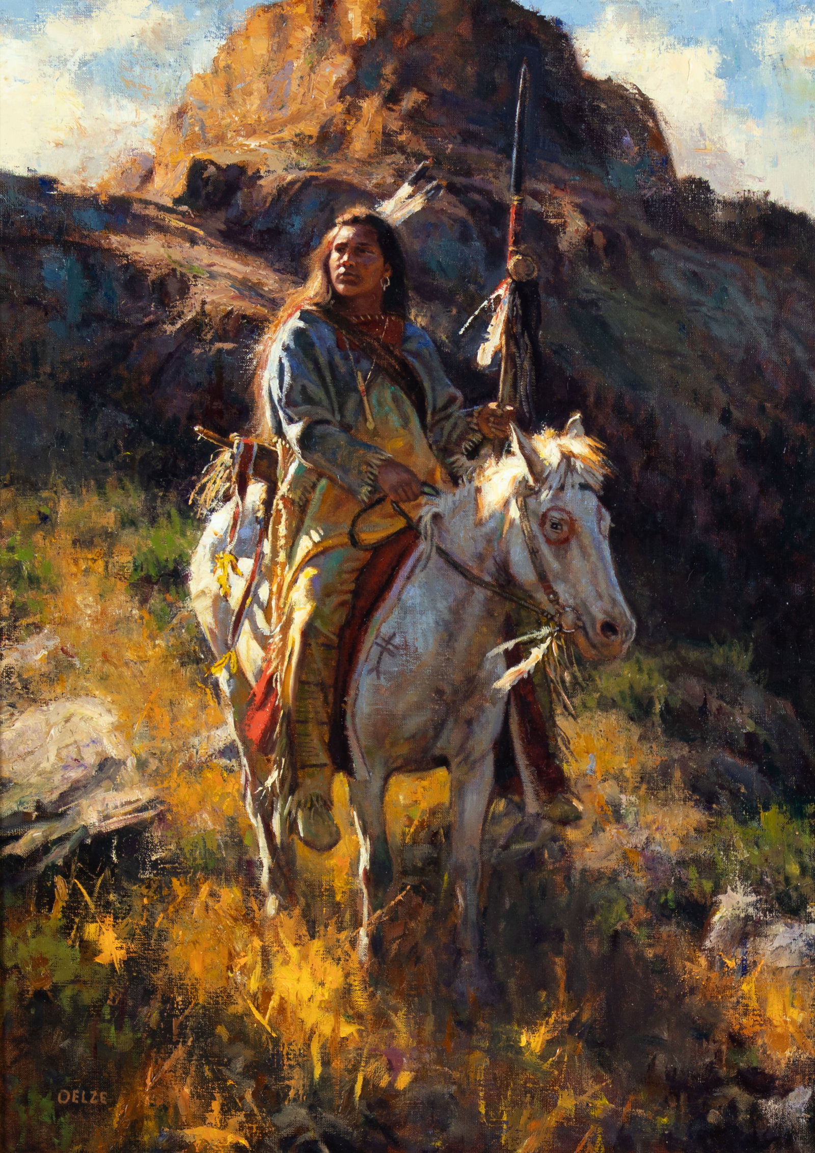 Don Oelze, Of a Brave People: Don Oelze b.1965 Of a Brave People oil on canvas signed lower left: OELZE 28 x 20 in., Frame: 36 5/8 x 28 3/4 x 3 in. Provenance: The Legacy Gallery, Scottsdale, AZ (label verso) From a Private