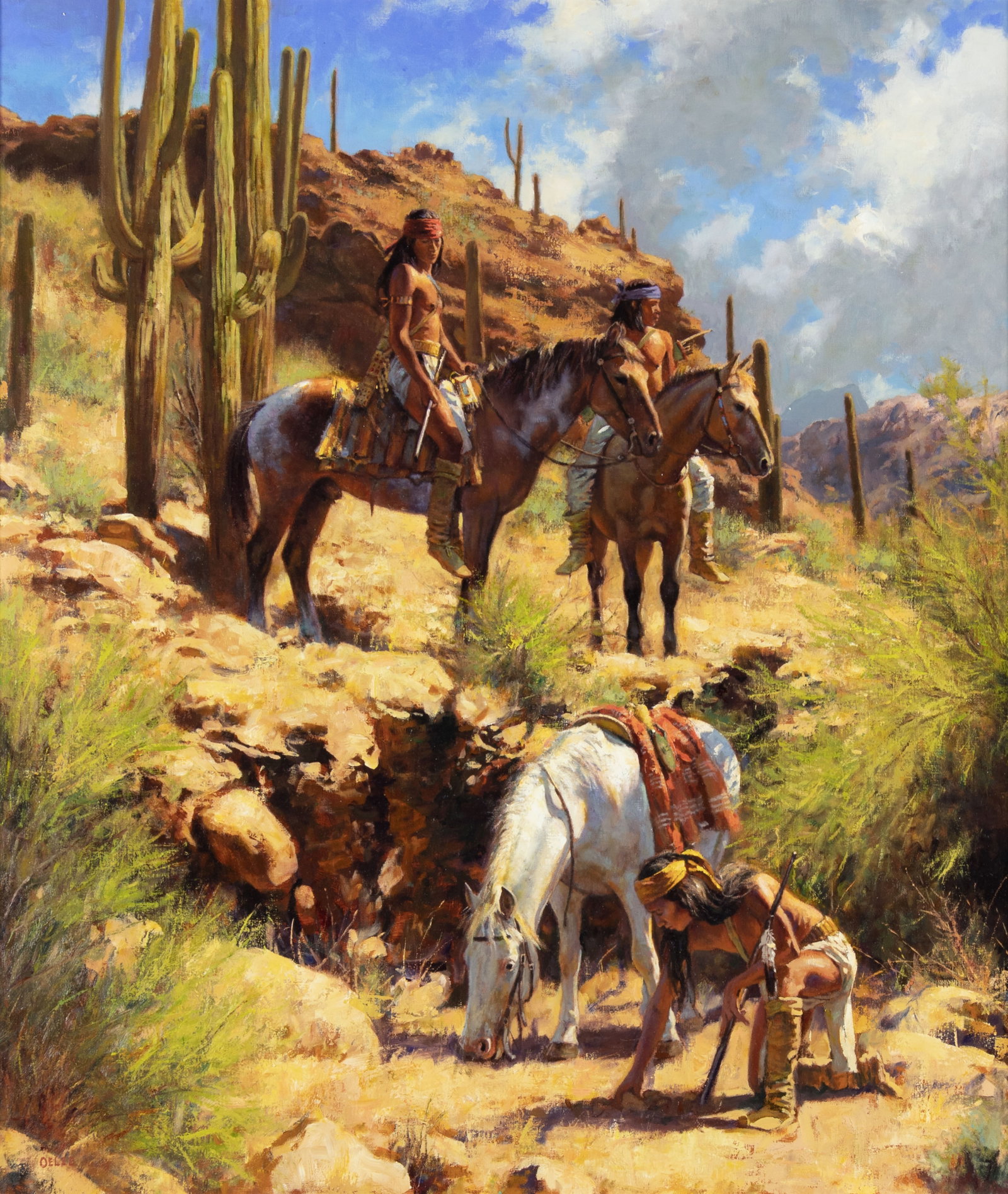 Don Oelze, Tracking: Don Oelze b.1965 Tracking oil on canvas signed lower left: OELZE 42 1/4 x 36 in., Frame: 53 1/2 x 47 1/2 x 4 in. Provenance: From a Private Collection
