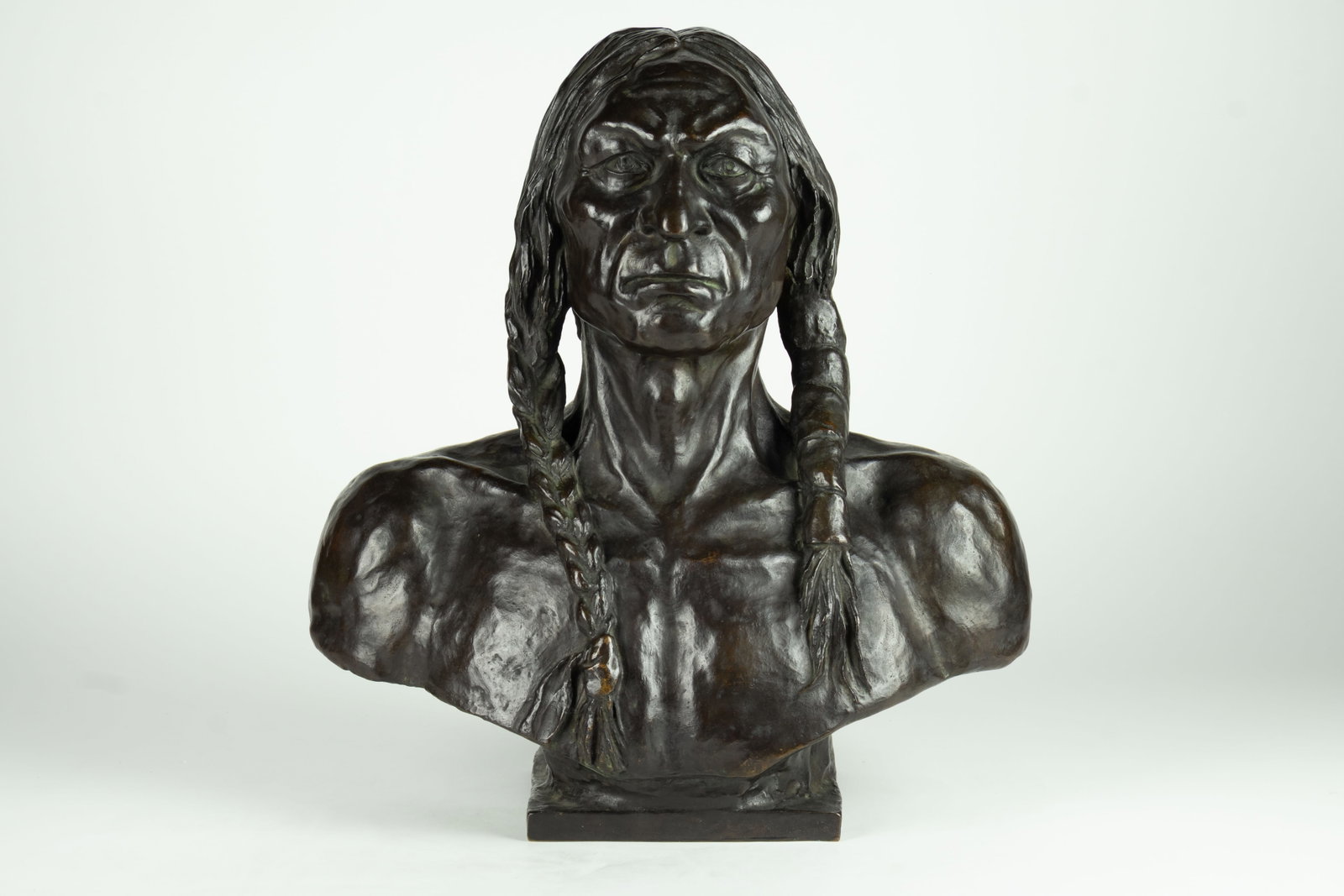 (After) Charles Schreyvogel, White Eagle, 1899: (After) Charles Schreyvogel 1861-1912 White Eagle, 1899 bronze inscribed: White Eagle by Chas Schreyvogel Copyright 1899 stamped: #9 MODERN ART FDRY. N.Y. modeled in 1899 20 3/8 x 18 3/4 x 10 in.