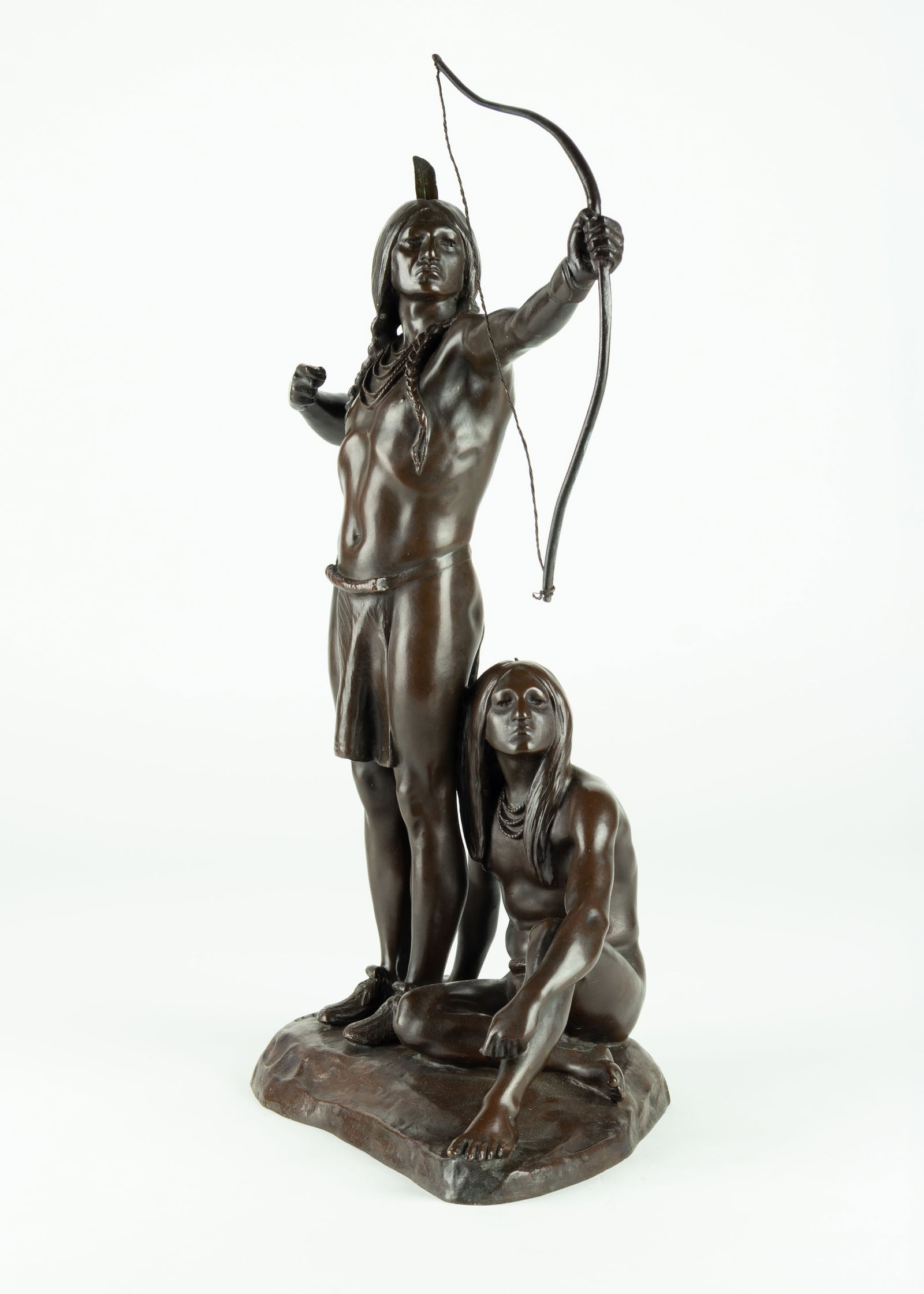 Cyrus Edwin Dallin, Archery Lesson, 1907: Cyrus Edwin Dallin 1861-1944 Archery Lesson, 1907 bronze inscribed: C.E.Dallin 07 stamped: H·B·B·Co. (for Henry Bonnard Bronze Company) modeled in 1907 18 7/8 x 11 x 6 1/2 in.