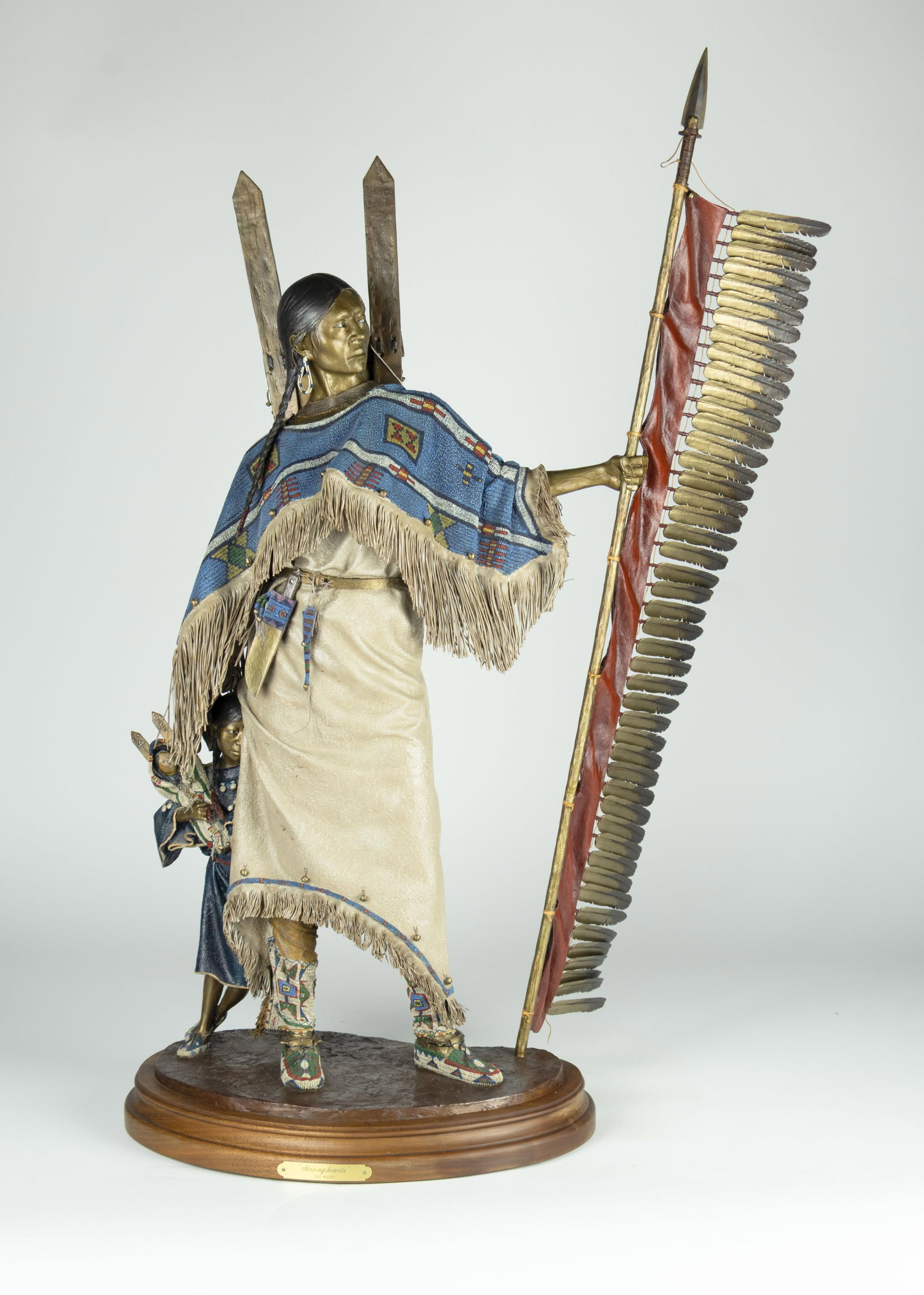 Dave McGary, Stronghearts, 1997: Dave McGary 1958-2013 Stronghearts, 1997 bronze, edition 9 of 30 inscribed: (thumbprint) DAVE McGARY 9/30 From the Native American Women’s Series Masterwork edition 39 x 28 1/2 x 1