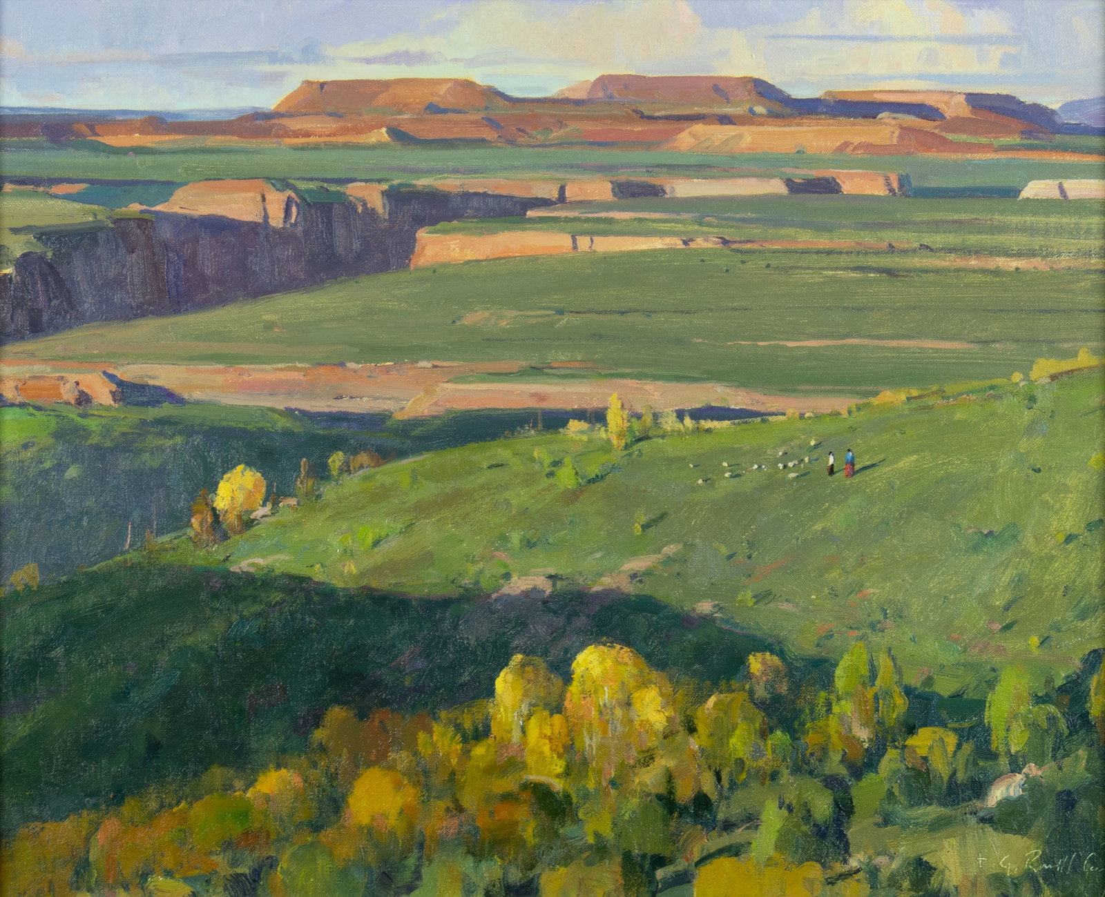 G. Russell Case, On the Rim - Little Colorado, 2023: G. Russell Case b.1966 On the Rim - Little Colorado, 2023 oil on panel signed lower right: + G. Russell Case verso: titled, signed and dated 16 x 20 in., Frame: 20 3/4 x 24 3/4 x 1 5/8 in.