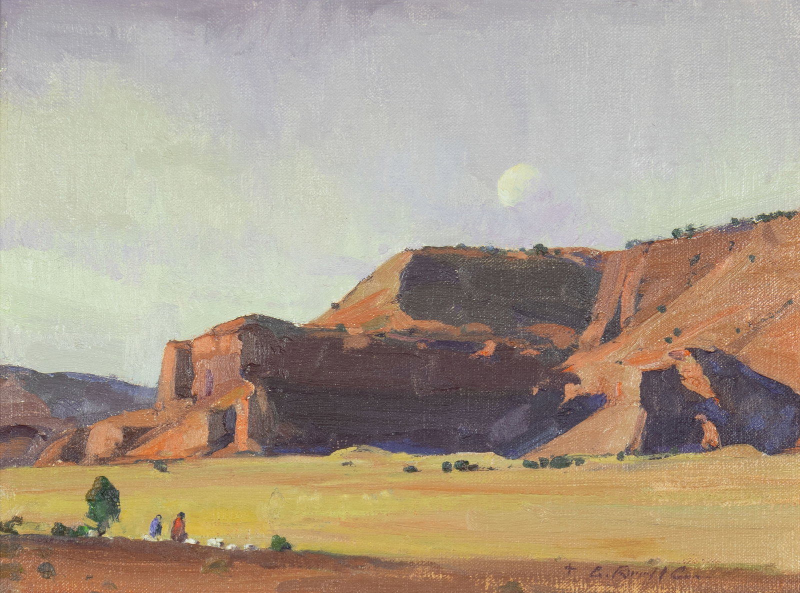 G. Russell Case, Desert Country, 2020: G. Russell Case b.1966 Desert Country, 2020 oil on board signed lower right: + G. Russell Case verso: titled, signed and dated 9 x 12 in., Frame: 11 5/8 x 14 5/8 x 1 5/8 in. Provenance: Fro
