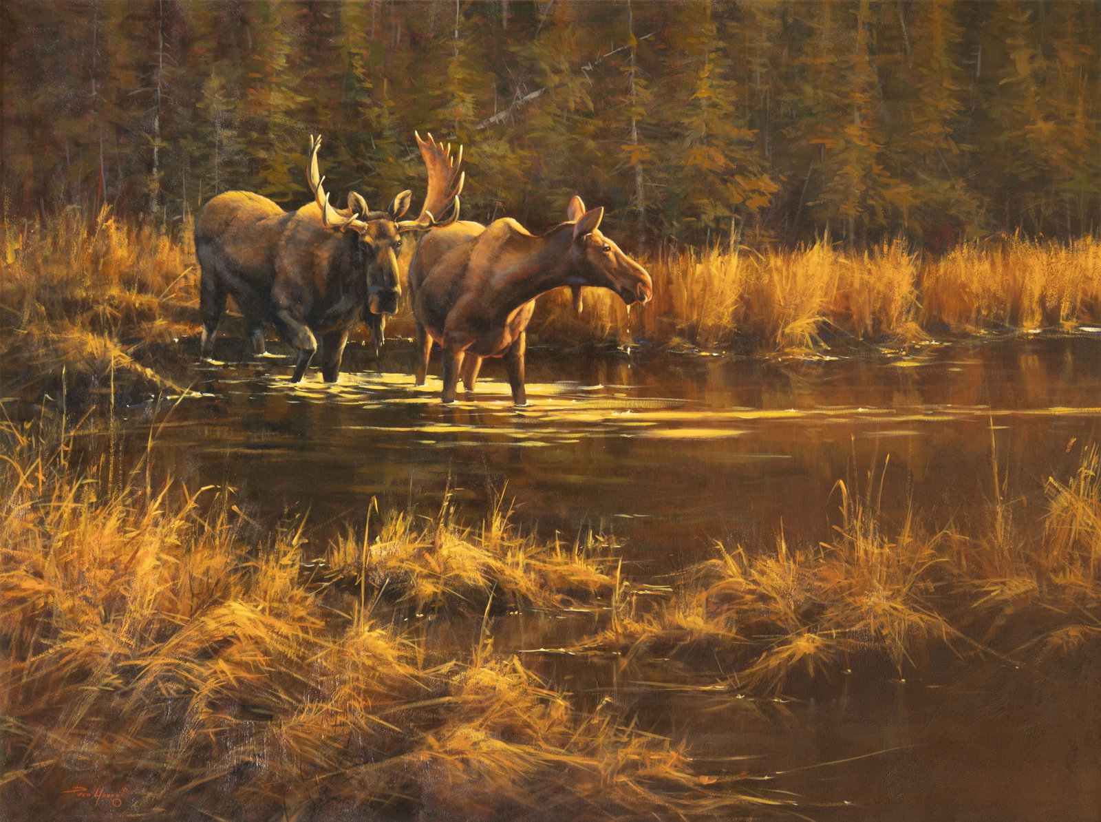 Paco Young, Autumn Crossing: Paco Young 1958-2005 Autumn Crossing oil on canvas signed lower left: Paco Young © 36 x 48 in., Frame: 44 3/4 x 56 3/4 x 3 1/4 in. Provenance: Trailside Galleries, Jackson, WY & Scottsdale,