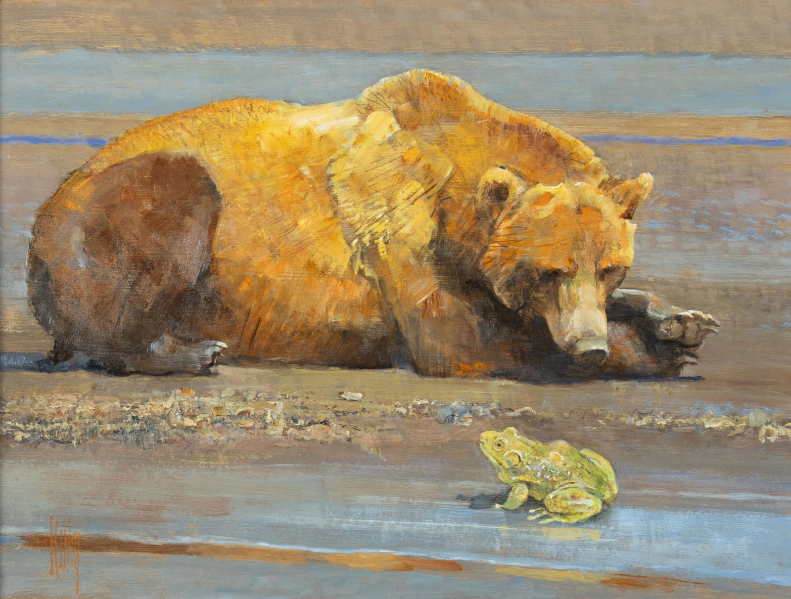 Bob Kuhn, Prince or Prey, 2001: Bob Kuhn 1920-2007 Prince or Prey, 2001 acrylic on board signed lower left: Kuhn verso: titled, signed and dated 10 1/2 x 14 in., Frame: 16 7/8 x 20 1/4 x 1 3/4 in. Provenance: Scottsdale Art