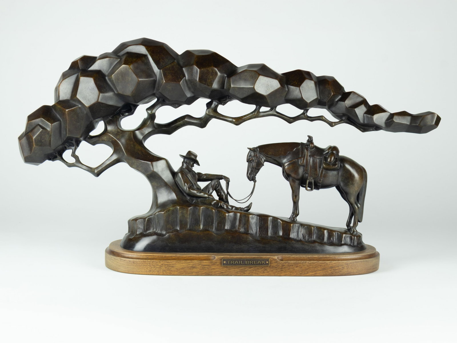 Rick Terry, Trail Break, 2020: Rick Terry b.1957 Trail Break, 2020 bronze, edition 6 of 10 inscribed: 6/10 Rick Terry © 2020 13 1/4 x 26 1/2 x 6 1/2 in., With Base: 14 1/2 x 26 1/2 x 6 1/2 in. Provenance: Private Collect