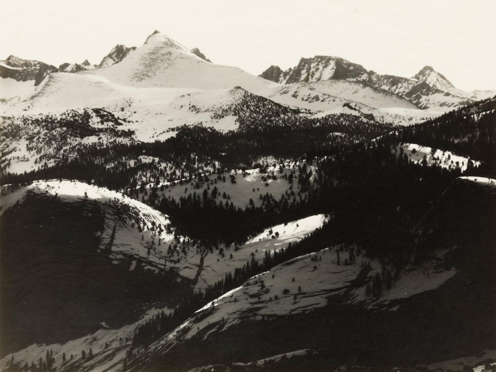 Ansel Adams, The Abode of Snow, from Glacier Point, Yosemite, c. 1925: Ansel Adams 1902-1984 The Abode of Snow, from Glacier Point, Yosemite, c. 1925 gelatin silver print, printed c. 1927 signed lower right: Ansel Adams numbered lower left: 373 5 3/4 x 7 3/4 in., Frame: 