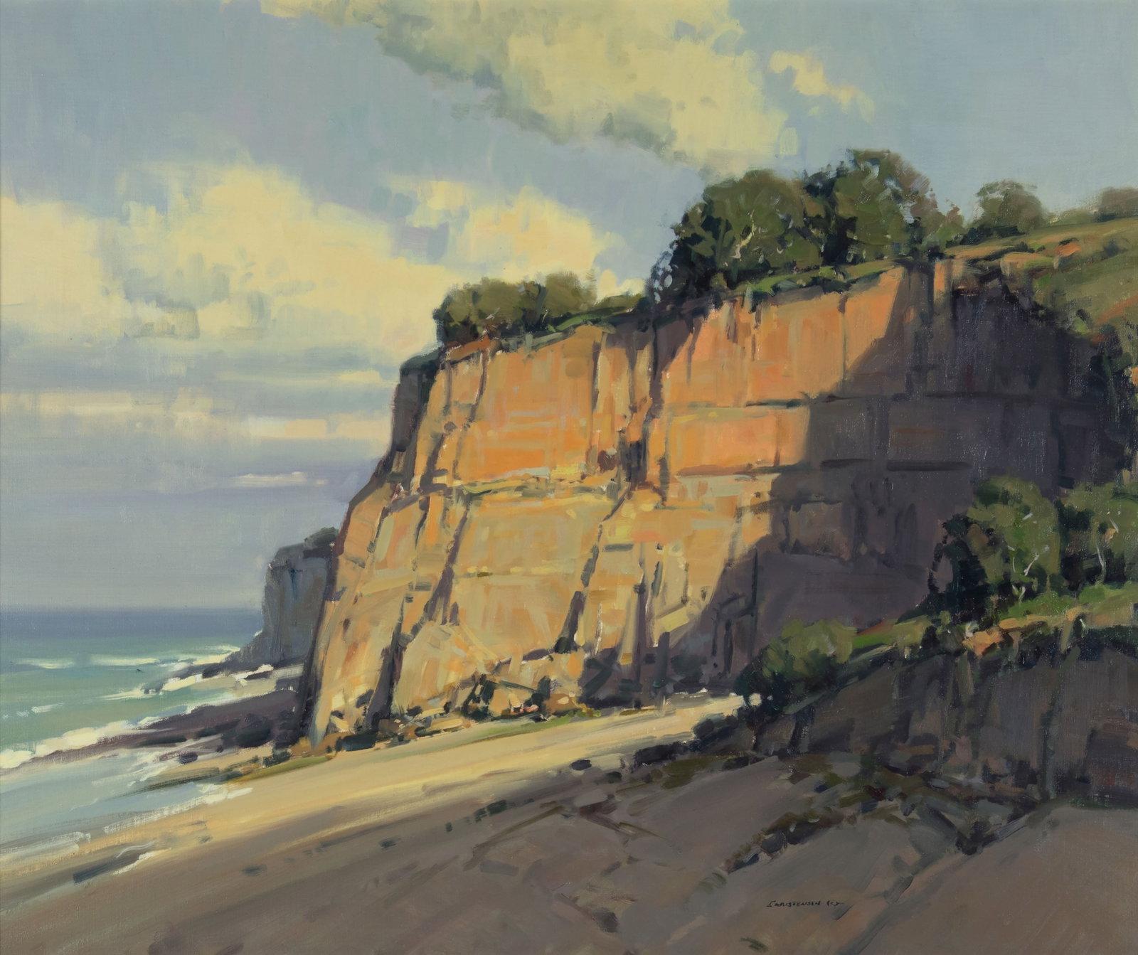 Scott Christensen, Bluffs: Scott Christensen b.1962 Bluffs oil on canvasboard signed lower right: Christensen © 30 x 36 in., Frame: 37 x 43 x 2 1/2 in. Provenance: From a Private Collection