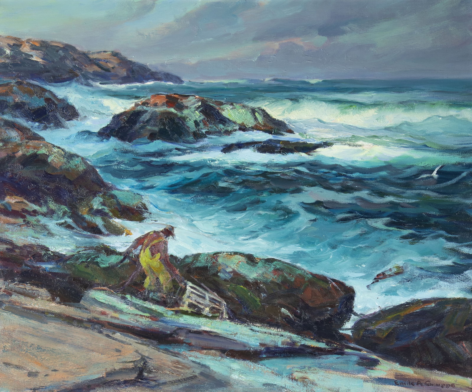 Emile Albert Gruppe, The Blue Deep, 1968: Emile Albert Gruppe 1896-1978 The Blue Deep, 1968 oil on canvas signed lower right: Emile A. Gruppe verso: titled, signed and dated 30 x 36 in., Frame: 38 1/2 x 44 1/2 x 2 1/4 in. Provenance: Emile
