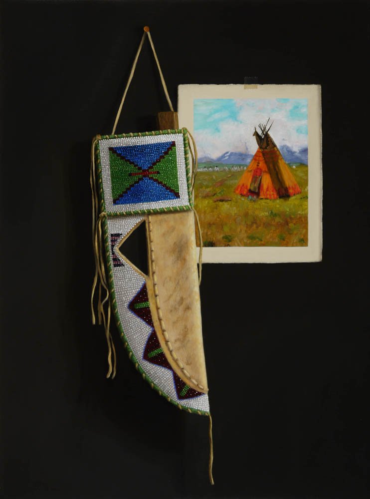 Plains Indian Sheath by William Acheff: Acheff, William, oil on linen, 2015, 16 x 12