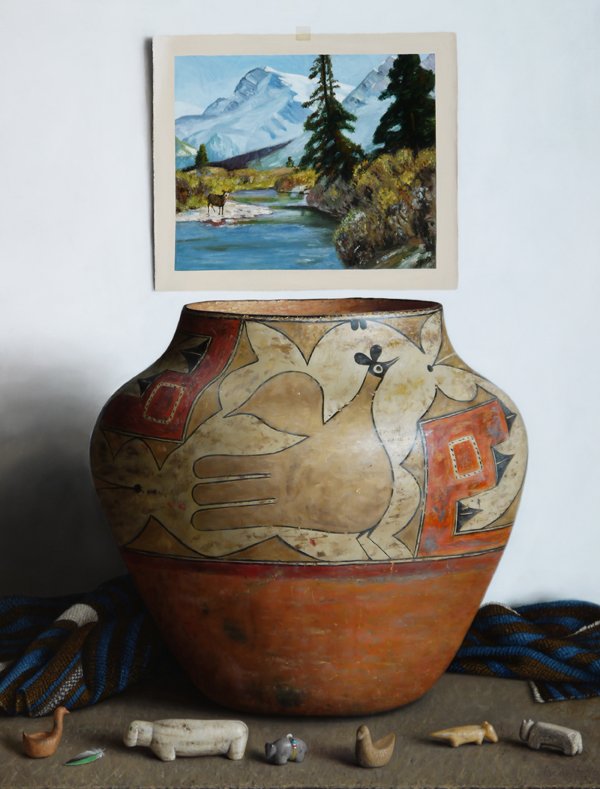 Wildlife by William Acheff: Acheff, William, oil on canvas, 26 1/2 x 20