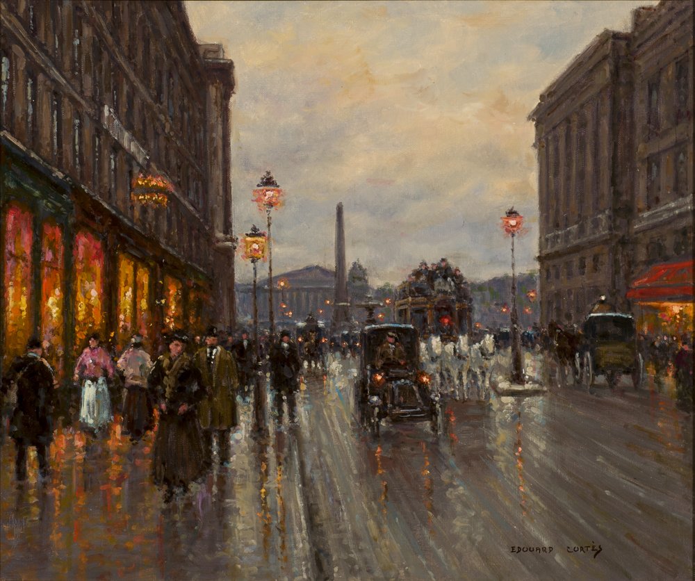 Nightlights by Edouard Cortes: CortÃ¨s, Edouard, oil on canvas, 18 x 21 1/2