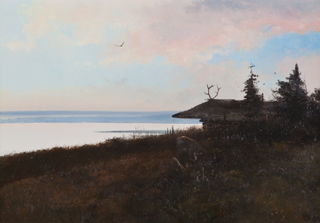 The Trappers Cabin by Michael Coleman: Coleman, Michael, oil on board, 14 x 20