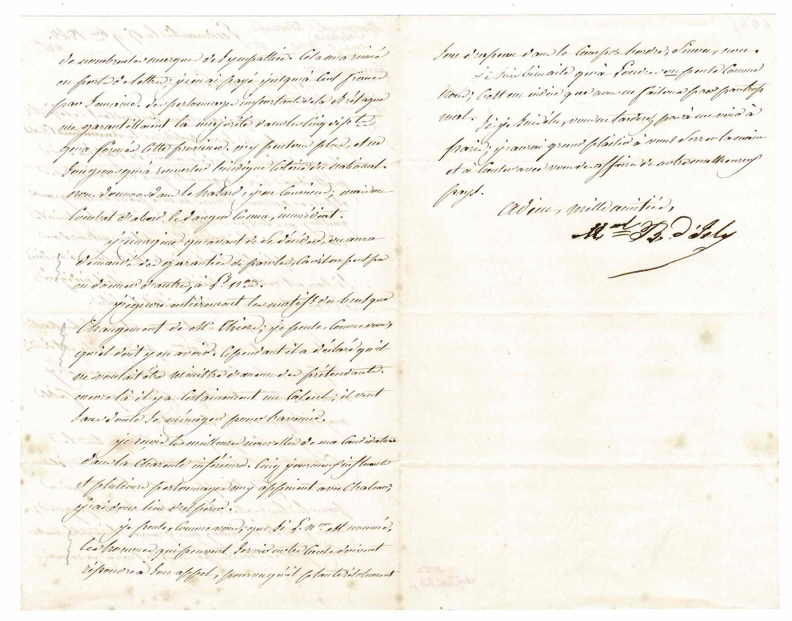 HISTORY - BUGEAUD Thomas Robert (1784 - 1849) - Autograph letter signed (1 of 1)