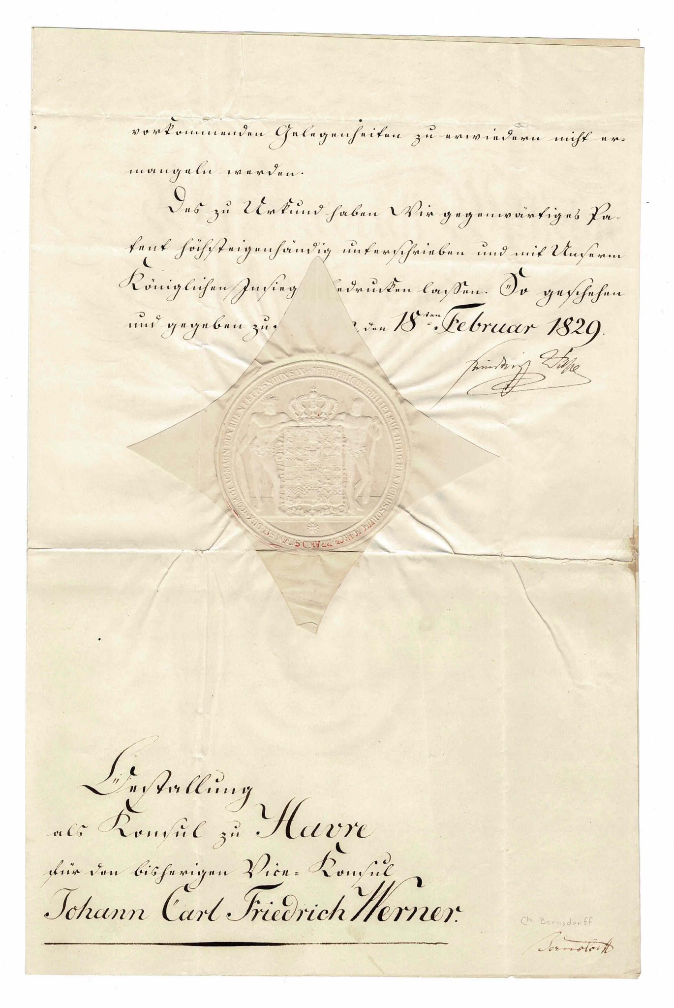 HISTORY - FREDERICK WILLIAM III (1770 - 1840) - Document signed (1 of 1)