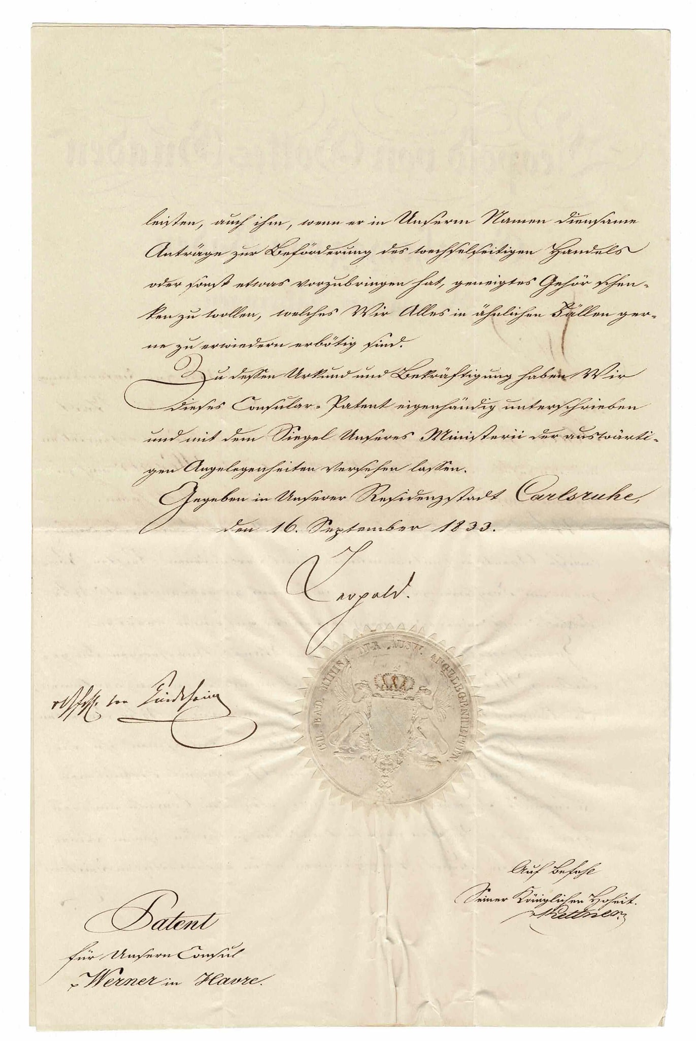 HISTORY - LEOPOLD I (1790 - 1852) - Document signed (1 of 1)